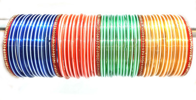Soniaa Creation Glass Bangle Set(Pack of 53)