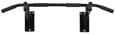 IBS Heavy Duty Wall Mounting Pull up Bar WITH AB STRAPS - Chin Up Bar Solid Fitness Pull-up Bar(Black)