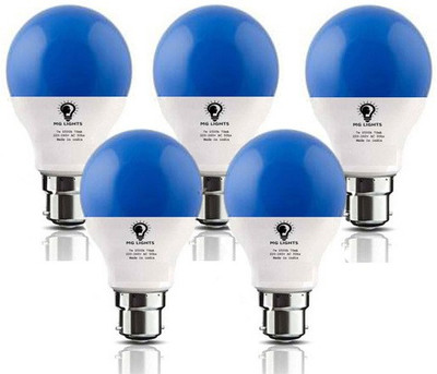 mg lights 7 W Basic Arbitrary B22 LED Bulb(Blue, Pack of 5)