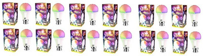 Nightstar 9 W Basic Round B22 LED Bulb(Multicolor, Pack of 12)