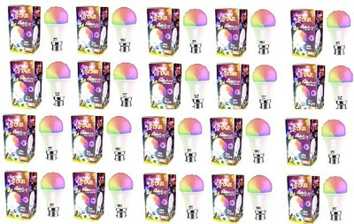 Nightstar 9 W Basic Round B22 LED Bulb(Multicolor, Pack of 20)