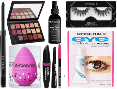 Crynn Smudge Proof Kajal & Rose Gold 3in1 Glue(9 Items in the set)