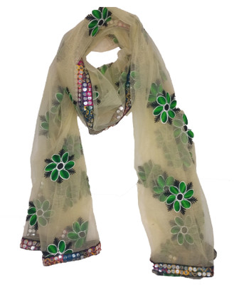 Vrinde Net Embroidered Women Dupatta