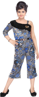 Samshil Fashion Girls Casual Jumpsuit Belt(Blue and black)