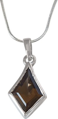 SURAT DIAMONDS Smokey Kite Shaped Brown Smokey Topaz and 925 Sterling Silver Pendant with 18 IN Chain (SDP528) Topaz Sterling Silver Pendant