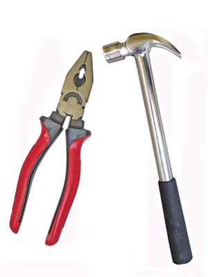 Toolhub Heavy Duty Hand Tool Kit Plier And Claw Hammer Hand Tool Kit(2 Tools)