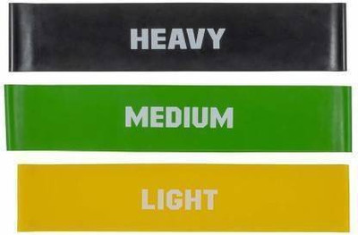 RENUCONIC 12-inch, Set of 3 Bands for Physical Therapy, Stretching, Home Fitness Resistance Tube(Yellow, Black, Green)