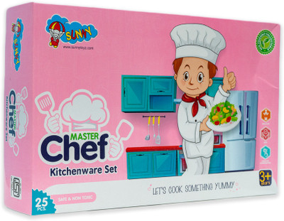SUNNY Master Chef 22 pieces plastic kitchen set for kids.A perfect kitchen set for hours of role play