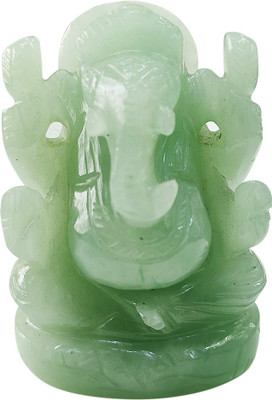 Shubhanjali Green Aventurine Ganesha Stone Idol for Car Dashboard Healing Crystal Green Aventurine Ganesha Idol 271-280 gm Decorative Showpiece  -  8 cm(Crystal, Green)