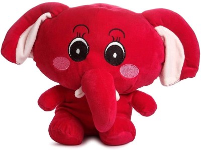 Catrivilla Present Sweet Big Ear Appu Elephant Stuffed Soft Plush Toy Love Girl  - 30 cm(Red)