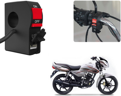 Selifaur C223 - Bike Headlight On/Off Switch Button Signal Light Switch with USB Charging Port Applicable For TVS Phoenix 125 2 A Bike Mobile Charger