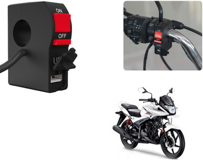 Selifaur Bike Headlight On/Off Switch Button Signal Light Switch with USB Charging Port Applicable Ignitor 2 A Bike Mobile Charger