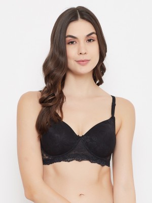 Clovia Women T-Shirt Lightly Padded Bra(Black)