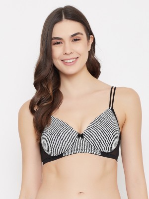 Clovia Women T-Shirt Lightly Padded Bra(White, Black)