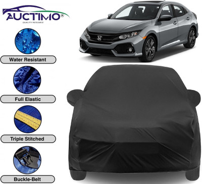 AUCTIMO Car Cover For Honda Civic (With Mirror Pockets)(Black)