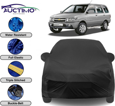 AUCTIMO Car Cover For Chevrolet Tavera (With Mirror Pockets)(Black)