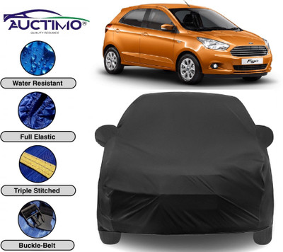 AUCTIMO Car Cover For Ford Figo (With Mirror Pockets)(Black)