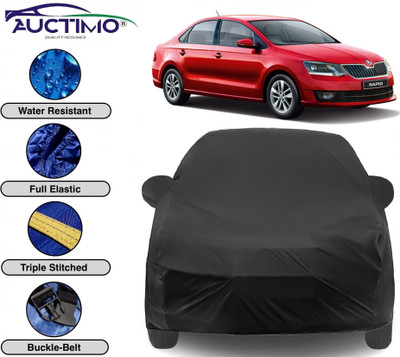 AUCTIMO Car Cover For Skoda Rapid (With Mirror Pockets)(Black)