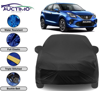 AUCTIMO Car Cover For Maruti Suzuki Baleno (With Mirror Pockets)(Black)