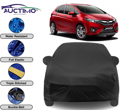 AUCTIMO Car Cover For Honda Jazz (With Mirror Pockets)(Black)