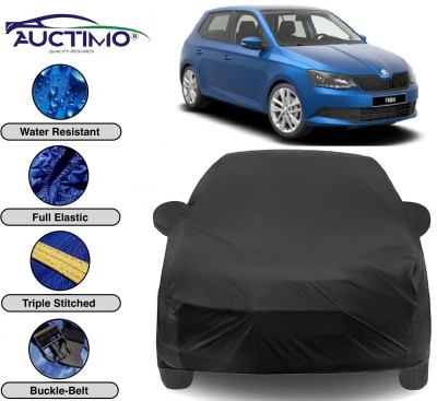 AUCTIMO Car Cover For Skoda Fabia (With Mirror Pockets)(Black)