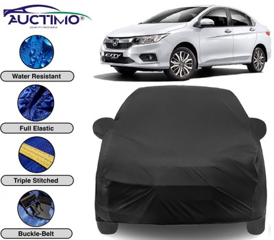 AUCTIMO Car Cover For Honda City ZX (With Mirror Pockets)(Black)