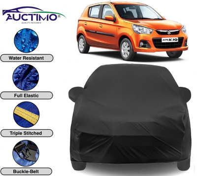 AUCTIMO Car Cover For Maruti Suzuki Alto K10 (With Mirror Pockets)(Black)