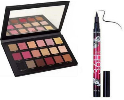 FUSION FLY New York Edition Rose Gold Makeup Eye Shadow Kit & Water Proof 36 H Eye Liner(2 Items in the set)