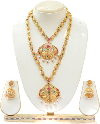 Ethnicking Alloy Gold-plated White Jewellery Set(Pack of 1)