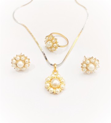 Tiptop Alloy Gold-plated White, Gold, Silver Jewellery Set(Pack of 1)