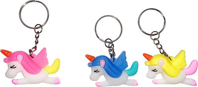 GLAZU Unicorn Key Chain for Girls (Pack of 3) Key Chain