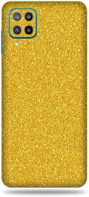 Satisfactory Samsung Galaxy F12 Mobile Skin(Golden-Glitter Skin With Matte Finish)