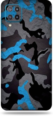 Satisfactory Samsung Galaxy F12 Mobile Skin(Blue-Camouflage Skin With Matte Finish)