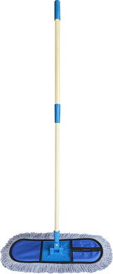 Livronic Blue Wet and Dry Mop, 5 Feet Long Handle Floor Mop, Wet and Dry Mop Head with 1 Microfiber Flat Mop (24 Inches) Wet & Dry Mop(Blue)