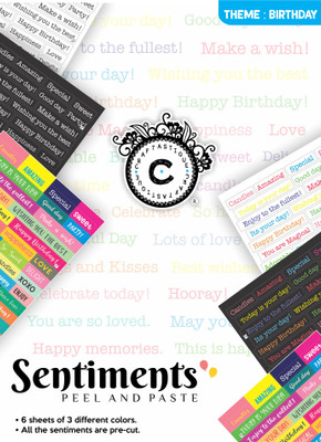 Craftastique Sentiments : Birthday Self-Adhesive Paper Label(Multicolor)