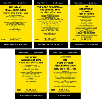 Combo Of 5 Bare Acts IPC, CrPC, CPC, Indian Evidence Act, The Constitution Of India [English/Hindi] Diglot Edition(Paperback, Hindi, Anoopam Modak)