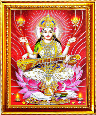 SUNINOW Saraswati photo frame | Saraswati maa photo frame Religious Frame