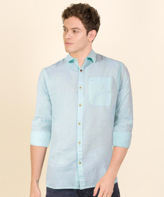 WROGN Men Solid Casual Blue Shirt