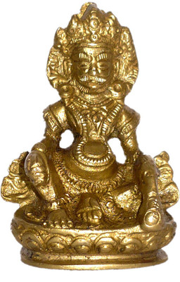 B H A R A T H A A T Brass Lord Kubera Idol Statue Murti Showpiece (2 x 1.2 x 3 inches) Decorative Showpiece  -  7.62 cm(Brass, Gold)