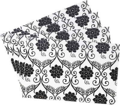 Flipkart SmartBuy Rectangular Pack of 4 Table Placemat(Black, White, PVC)