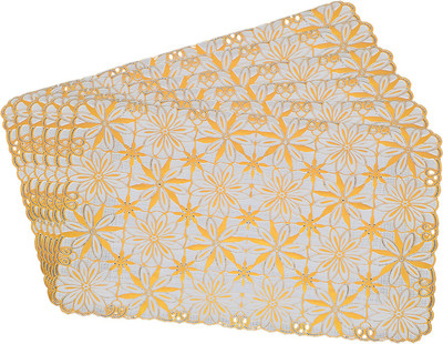Flipkart SmartBuy Rectangular Pack of 6 Table Placemat(Gold, PVC)