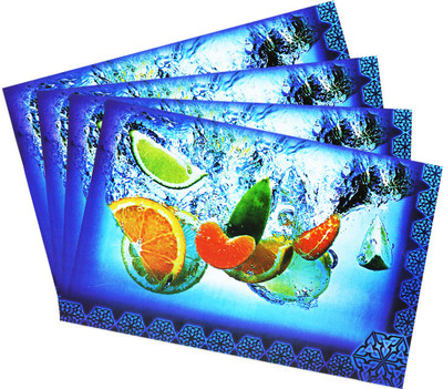 Flipkart SmartBuy Rectangular Pack of 4 Table Placemat(Blue, PVC)