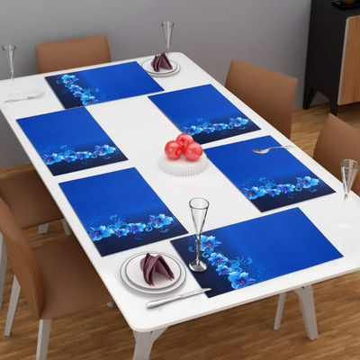 Flipkart SmartBuy Rectangular Pack of 6 Table Placemat(Blue, PVC)