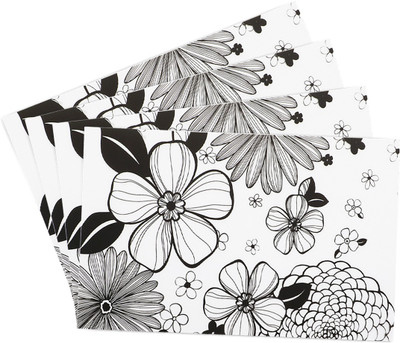 Flipkart SmartBuy Rectangular Pack of 4 Table Placemat(Black, White, PVC)