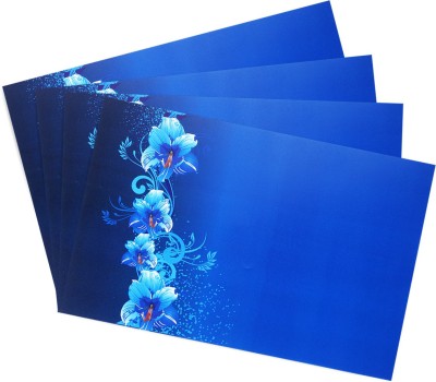 Flipkart SmartBuy Rectangular Pack of 4 Table Placemat(Blue, PVC)