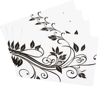 Flipkart SmartBuy Rectangular Pack of 4 Table Placemat(Black, White, PVC)