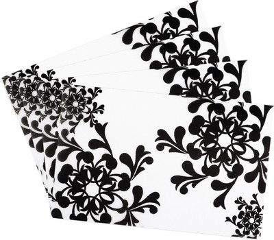 Flipkart SmartBuy Rectangular Pack of 4 Table Placemat(Black, White, PVC)