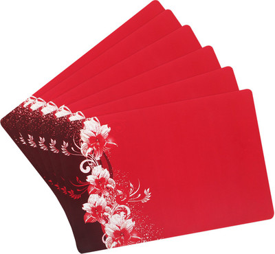 Flipkart SmartBuy Rectangular Pack of 6 Table Placemat(Red, PVC)