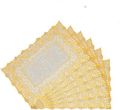 Flipkart SmartBuy Rectangular Pack of 6 Table Placemat(Gold, PVC)