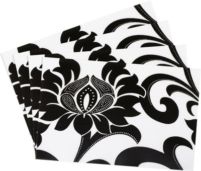Flipkart SmartBuy Rectangular Pack of 4 Table Placemat(Black, White, PVC)